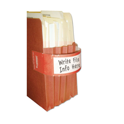 Image of Tabbies® File Pocket Handles, 9.63 X 2, Red/white, 4/sheet, 12 Sheets/pack