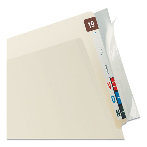 Image of Tabbies® Self-Adhesive Label/file Folder Protector, End Tab, 2 X 8, Clear, 100/box