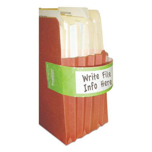 Image of Tabbies® File Pocket Handles, 9.63 x 2, Green/White, 4/Sheet, 12 Sheets/Pack