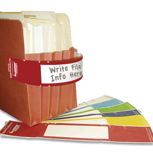 Image of Tabbies® File Pocket Handles, 9.63 X 2, Red/white, 4/sheet, 12 Sheets/pack