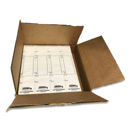 Image of Tabbies® File Pocket Handles, 9.63 X 2, White, 4/sheet, 12 Sheets/pack