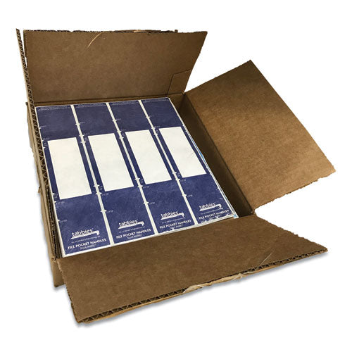 Image of Tabbies® File Pocket Handles, 9.63 X 2, Dark Blue/white, 4/sheet, 12 Sheets/pack
