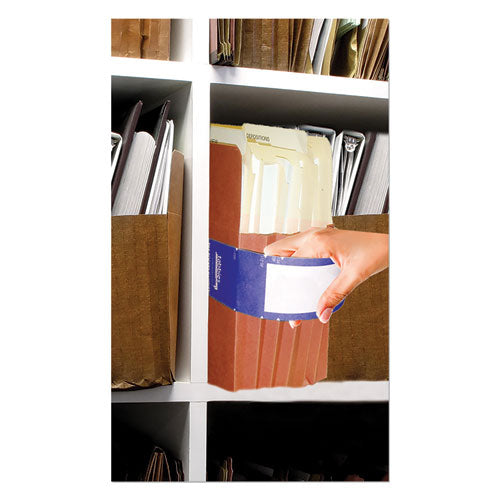 Image of Tabbies® File Pocket Handles, 9.63 X 2, Dark Blue/white, 4/sheet, 12 Sheets/pack