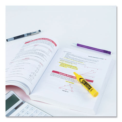 Image of Avery® Hi-Liter Desk-Style Highlighters, Yellow Ink, Chisel Tip, Yellow/black Barrel, Dozen