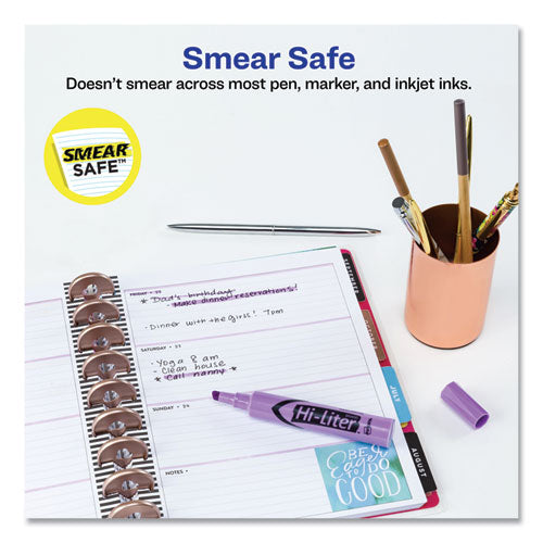 Image of Avery® Hi-Liter Desk-Style Highlighters, Fluorescent Purple Ink, Chisel Tip, Purple/black Barrel, Dozen