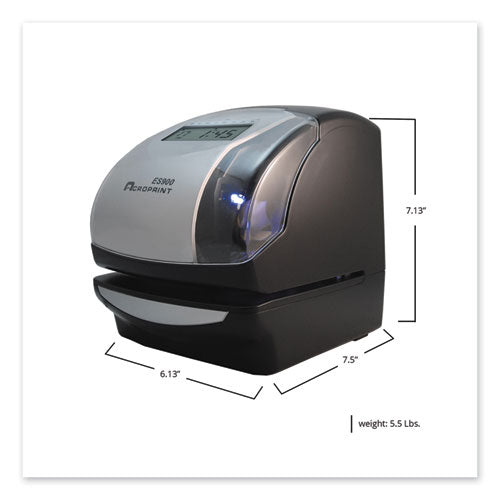 Image of Acroprint® Es900 Atomic Electronic Payroll Recorder, Time Stamp And Numbering Machine, Digital Display, Black