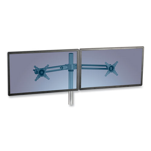 Image of Fellowes® Lotus Dual Monitor Arm Kit, For 26" Monitors, Silver, Supports 13 Lb