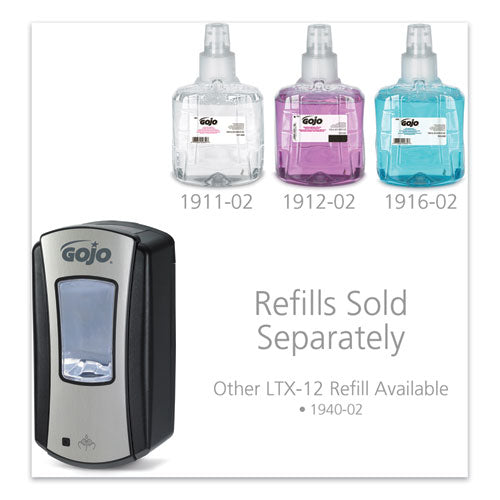 Image of GOJO® Ltx-12 Touch-Free Dispenser, 1,200 Ml, 5.75 X 3.33 X 10.5, Brushed Chrome/black