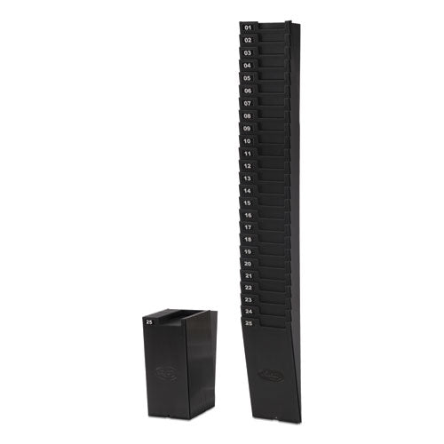Image of Lathem® Time Time Card Rack For 9" Cards, 25 Pockets, Abs Plastic, Black