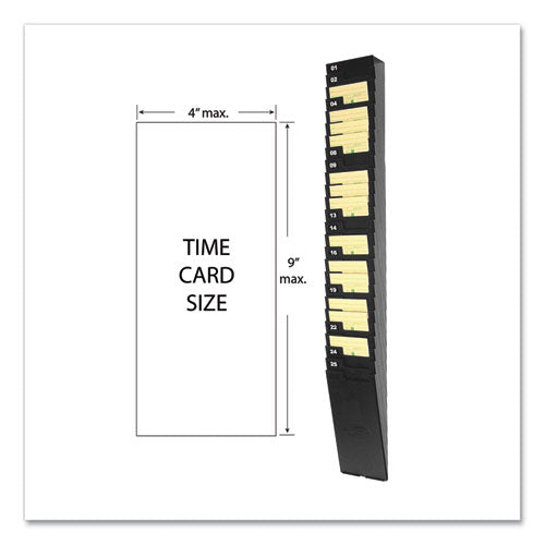 Image of Lathem® Time Time Card Rack For 9" Cards, 25 Pockets, Abs Plastic, Black