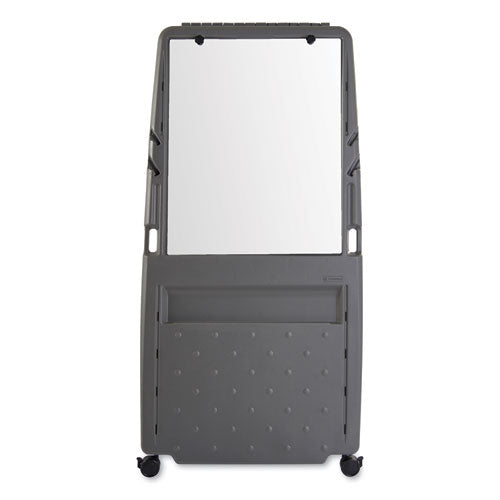 Image of Iceberg Ingenuity Presentation Flipchart Easel with Dry Erase Surface, 33" x 28", White Surface, Charcoal Gray Polyethylene Frame