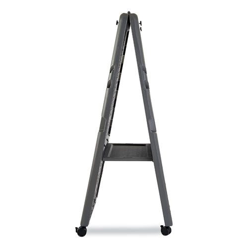 Image of Iceberg Ingenuity Presentation Flipchart Easel with Dry Erase Surface, 33" x 28", White Surface, Charcoal Gray Polyethylene Frame