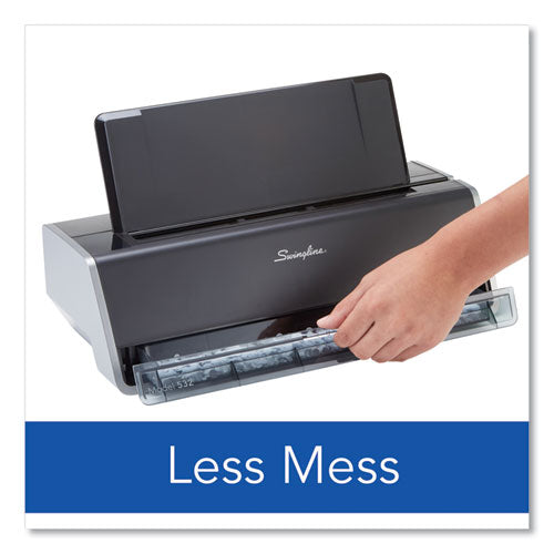 Image of Swingline® 28-Sheet Commercial Electric Two-Hole Punch, Fixed 9/32" Holes, Black/silver