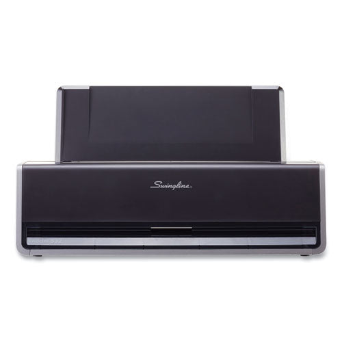 Image of Swingline® 28-Sheet Commercial Electric Two-Hole Punch, Fixed 9/32" Holes, Black/silver