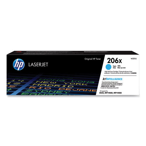 Image of HP HP 206x, (w2111x) High-Yield Cyan Original Laserjet Toner Cartridge