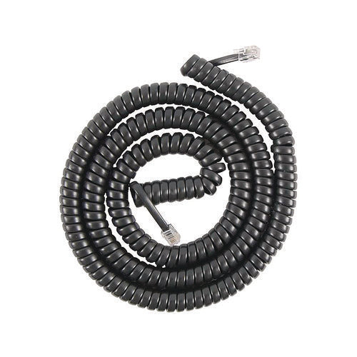 Image of Power Gear Coiled Telephone Cord, Plug/plug, 25 Ft, Black
