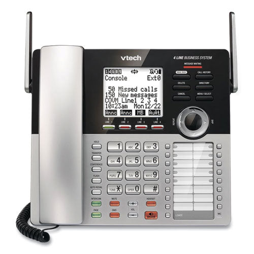 Image of Vtech® Cm18445 Four-Line Business System Cordless Phone, Silver/black