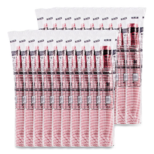 Image of SOLO® Paper Hot Drink Cups in Bistro Design, 16 oz, Maroon, 1,000/Carton