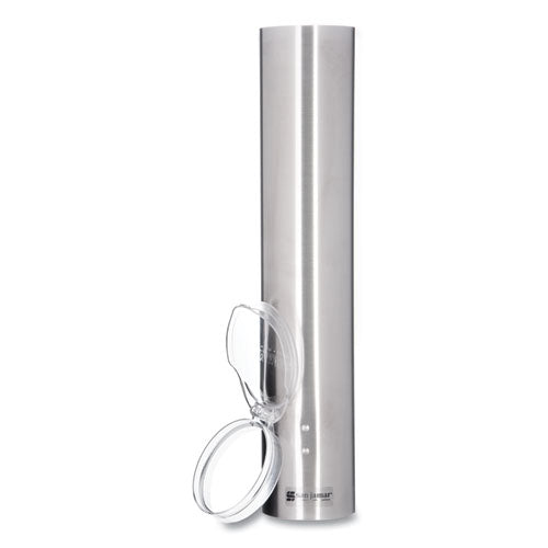 Image of San Jamar® Small Pull-Type Water Cup Dispenser, For 5 Oz Cups, Stainless Steel