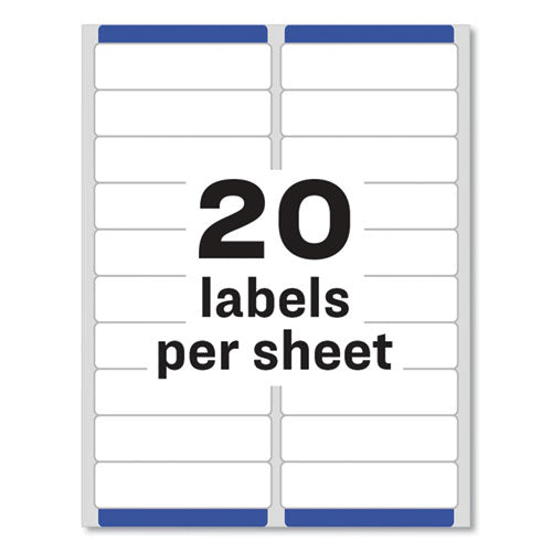 Image of Avery® Easy Peel White Address Labels W/ Sure Feed Technology, Laser Printers, 1 X 4, White, 20/sheet, 25 Sheets/pack