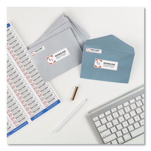 Image of Avery® Easy Peel White Address Labels W/ Sure Feed Technology, Inkjet Printers, 0.5 X 1.75, White, 80/sheet, 25 Sheets/pack
