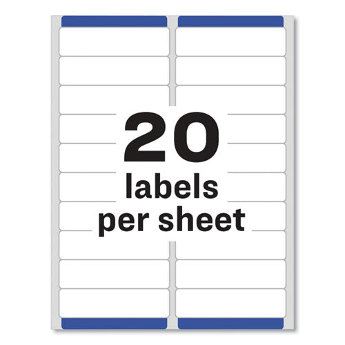 Image of Avery® Easy Peel White Address Labels W/ Sure Feed Technology, Inkjet Printers, 1 X 4, White, 20/sheet, 25 Sheets/pack