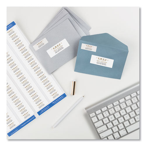 Image of Avery® Easy Peel White Address Labels W/ Sure Feed Technology, Laser Printers, 0.66 X 1.75, White, 60/sheet, 25 Sheets/pack
