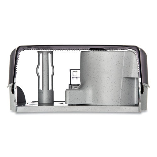 Image of San Jamar® VersaTwin Tissue Dispenser, Classic, 8 x 5.75 x 12.75, Transparent Black Pearl