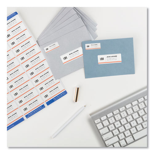 Image of Avery® Easy Peel White Address Labels W/ Sure Feed Technology, Laser Printers, 1 X 2.63, White, 30/sheet, 250 Sheets/pack