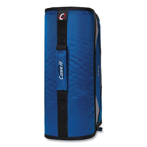 Image of Case it King Size Mighty Zip Tab Binder, 3 Rings, 4" Capacity, 11 X 8.5, Blue