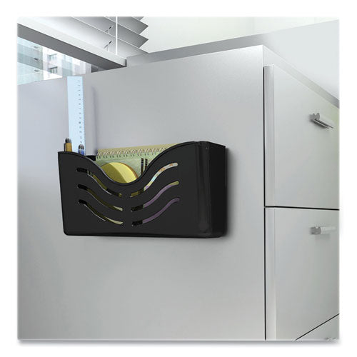 Image of deflecto® EZ Link Magnetic Wall Mount Supply Organizer, Legal/Letter/Tabloid Size, 10" x 2.63" x 5", Black