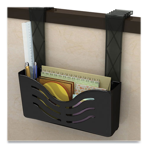 Image of deflecto® EZ Link Magnetic Wall Mount Supply Organizer, Legal/Letter/Tabloid Size, 10" x 2.63" x 5", Black