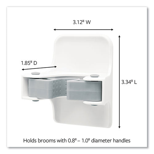 Image of Command Broom Gripper, 3.12w X 1.85d X 3.34h, White/gray, 2 Grippers/4 Strips