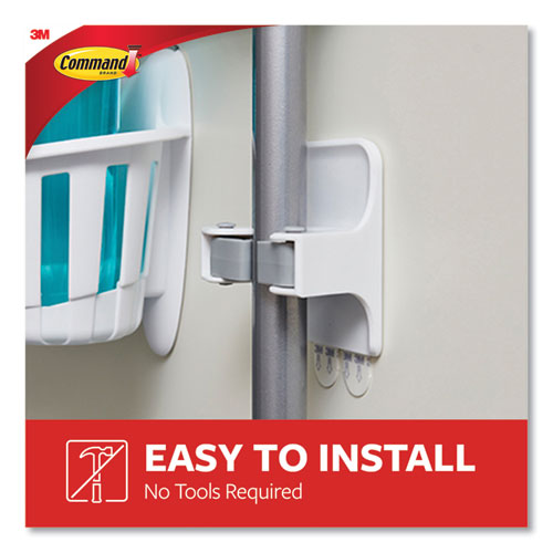 Image of Command Broom Gripper, 3.12w X 1.85d X 3.34h, White/gray, 2 Grippers/4 Strips