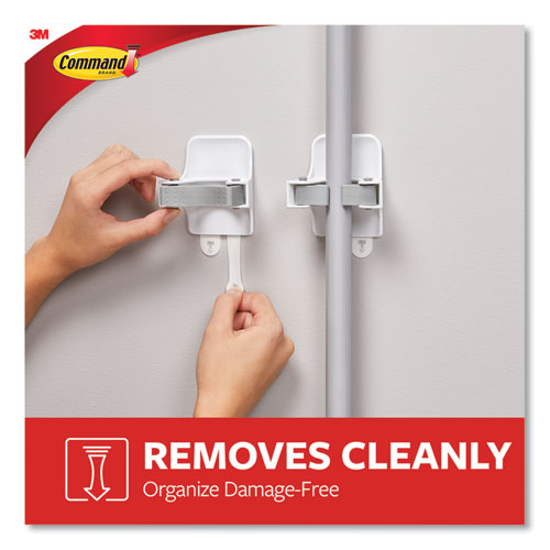 Image of Command Broom Gripper, 3.12w X 1.85d X 3.34h, White/gray, 2 Grippers/4 Strips