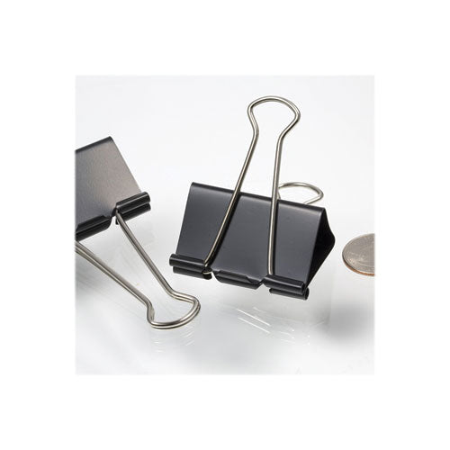 Image of Officemate Binder Clips, Large, Black/Nickel, 12/Box