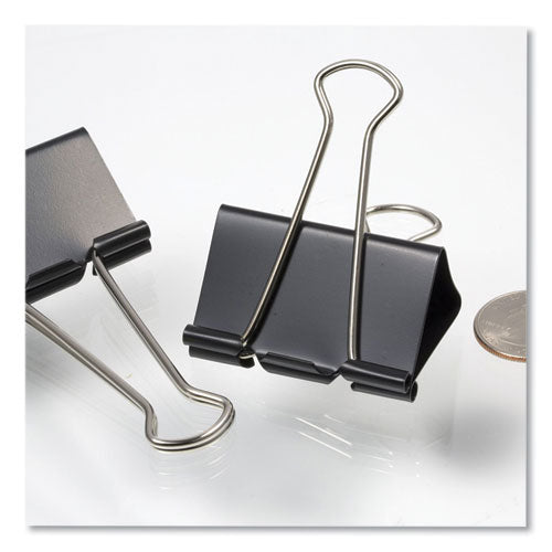 Image of Officemate Binder Clips, Large, Black/Nickel, 12/Box