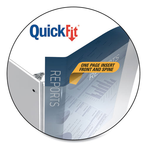Image of Stride Quickfit Landscape Spreadsheet Round Ring View Binder, 3 Rings, 1" Capacity, 14 X 8.5, Black