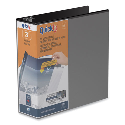 Image of Stride Quickfit D-Ring View Binder, 3 Rings, 2" Capacity, 11 X 8.5, Black