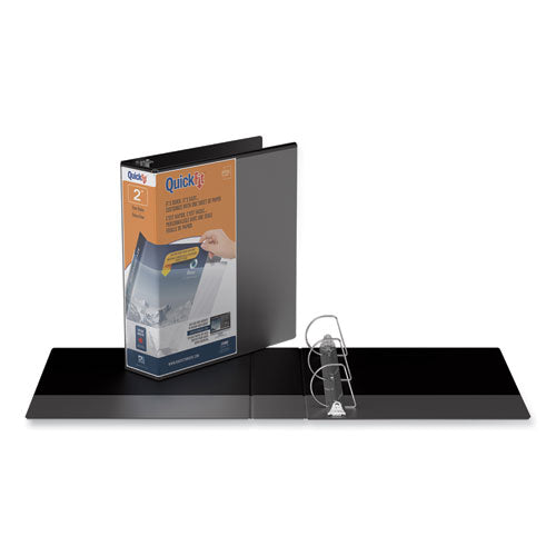 Image of Stride Quickfit D-Ring View Binder, 3 Rings, 2" Capacity, 11 X 8.5, Black