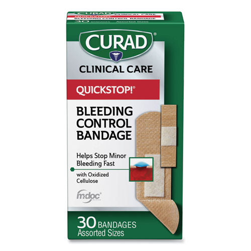 Image of Curad® Quickstop Flex Fabric Bandages, Assorted, 30/box