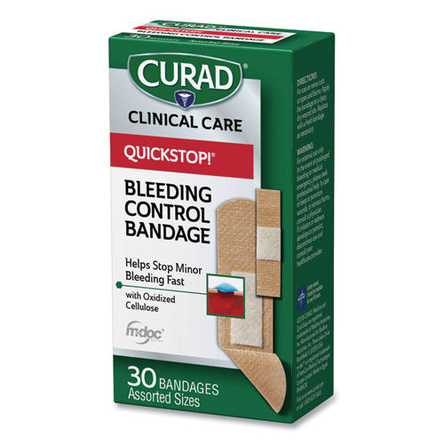 Image of Curad® Quickstop Flex Fabric Bandages, Assorted, 30/box