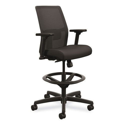 Image of HON® Ignition 2.0 Ilira-Stretch Mesh Back Task Stool, Supports Up To 300 Lb, 23" To 32" Seat Height, Black