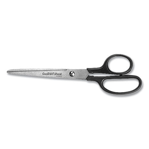 Image of Westcott® Contract Stainless Steel Standard Scissors, 7" Long, 3.13" Cut Length, Straight Black Handle