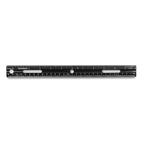 Image of Westcott® Kleenearth Recycled Ruler, Standard/metric, 12" Long, Plastic, Black