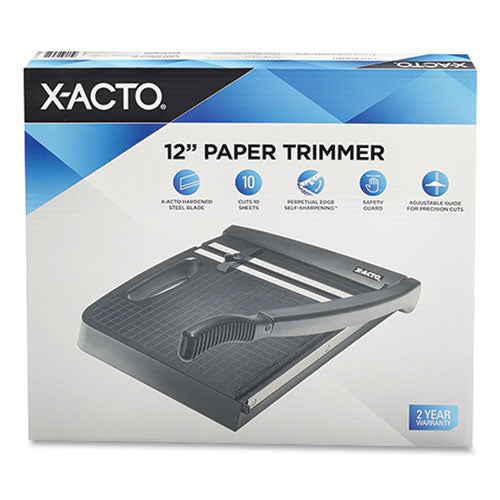 Image of X-ACTO® 10-Sheet Guillotine Trimmer, 10 Sheets, 12" Cut Length, Plastic Base, 13 X 13