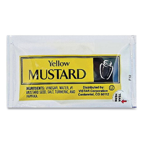 Image of Vistar Condiment Packets, Mustard, 0.16 Oz Packet, 200/carton