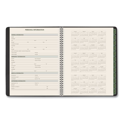 Image of AT-A-GLANCE® Recycled Weekly Vertical-Column Format Appointment Book, 8.75 x 7, Black Cover, 12-Month (Jan to Dec): 2025