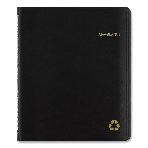 Image of AT-A-GLANCE® Recycled Weekly Vertical-Column Format Appointment Book, 8.75 x 7, Black Cover, 12-Month (Jan to Dec): 2025