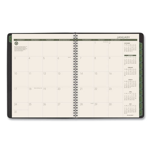 Image of AT-A-GLANCE® Recycled Weekly Vertical-Column Format Appointment Book, 8.75 x 7, Black Cover, 12-Month (Jan to Dec): 2025